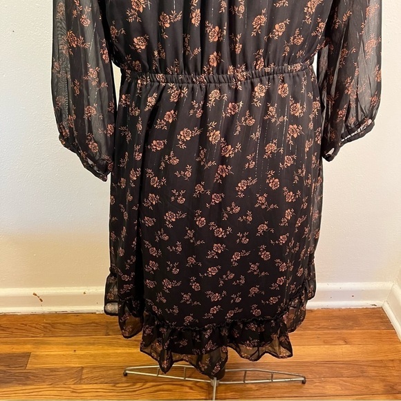 Isabel Maternity Dress Black Rust Floral Metallic - Picture 10 of 12